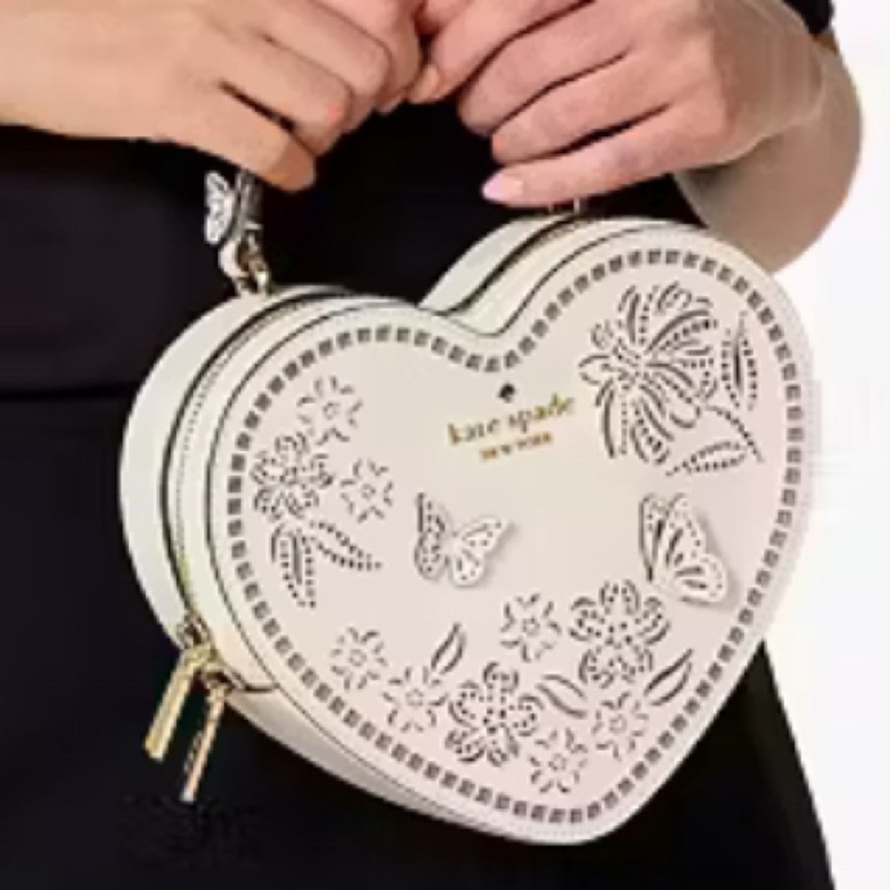 Kate Spade Cream Heart and Butterfly Crossbody Bag - Picture 4 of 9